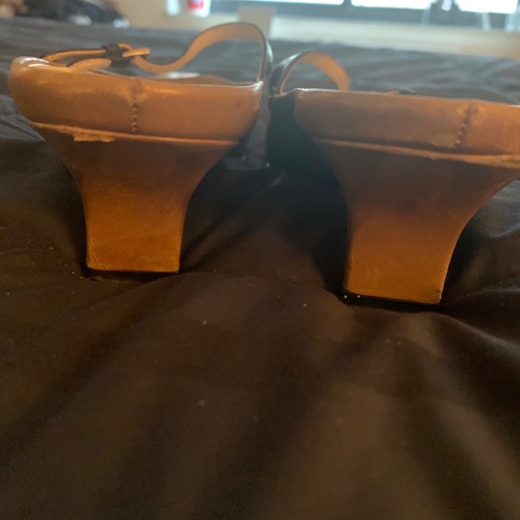 Prada Vintage Tan Kitten Heels with Strap - Picture 5 of 8